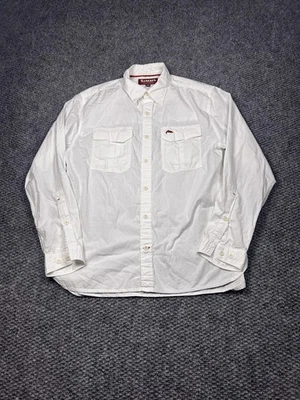 Simms Shirt Mens Medium White Fishing Button Front Long Sleeve Vented Outdoor - Image 1 of 4