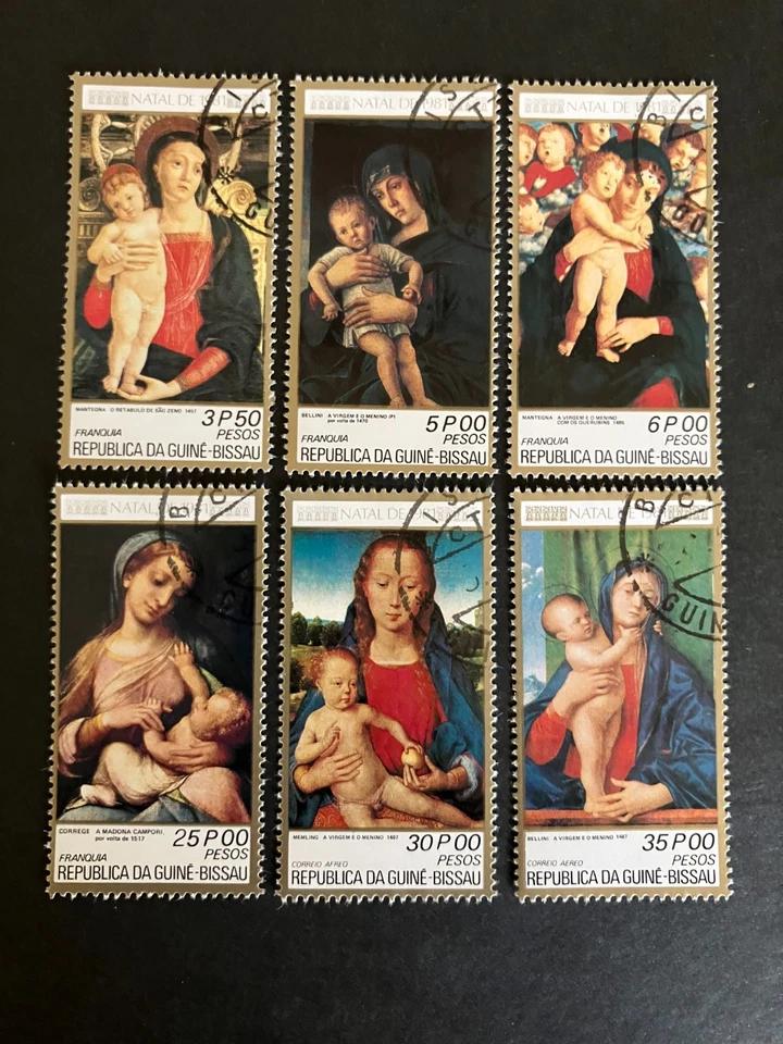 Guinea Bissau 1981 - Christmas, Mary and Jesus paintings stamps set CTO - Image 1 of 1