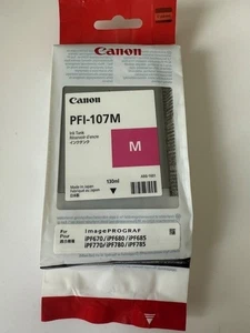 For Canon ImagePROGRAF PFI-107M Magenta Ink Cartridge 130 ml Exp : 08/2026 - Afbeelding 1 van 2