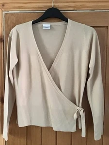 Next Women’s Beige Wrap Jumper Size 12 Long Sleeve - Picture 1 of 5