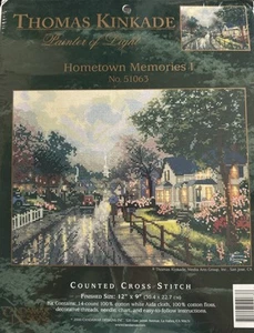 Hometown Memories Thomas Kinkade #51063 punto de cruz contado NUEVO Candamar 12x9 - Imagen 1 de 2