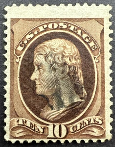 US 1882 Scott #209 Used Stamp 10c Brown - Jefferson - Picture 1 of 2
