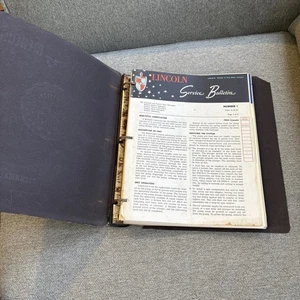 Lot of 74 Lincoln Service Bulletins 1955-61 in Vtg Lincoln Dealer Binder Originl - Bild 1 von 24