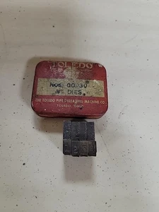 Toledo Pipe Threading Dies 1 set Vintage Original Tin 3/8 Set Of Dies - Picture 1 of 6