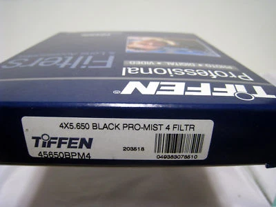 New Tiffen 4x5.65" Black Pro-Mist 4 Diffusion Filter MFR #45650BPM4 - Image 1 of 4
