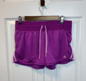 Adidas Drawstring Activewear Workout Purple Shorts Girls Size 12-14 M/L