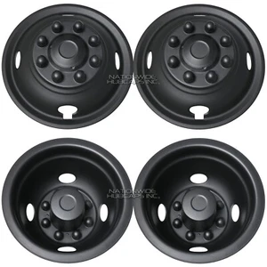 Chevy GMC 3500 16" BLACK Dual Steel Wheel Simulators Dually Rim Liners Covers - Picture 1 of 10