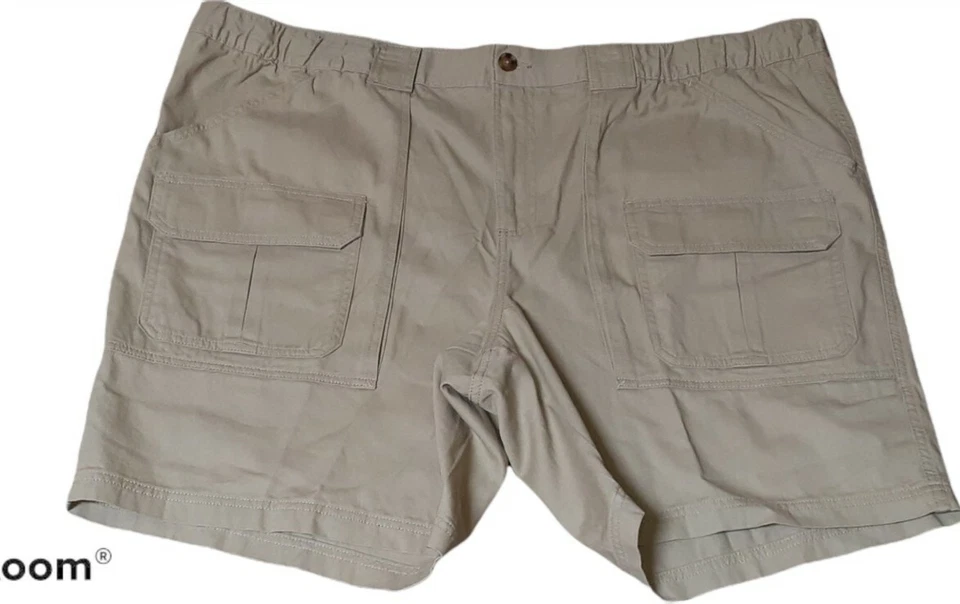 Croft & Barrow Big & Tall Size 50 Waist Side Elastic Tan Cargo Shorts