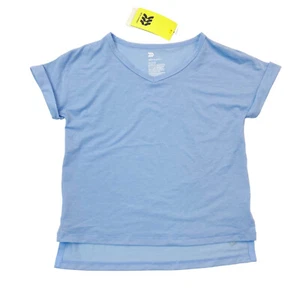All In Motion Girls Size XS 4/5 V-Neck T-Shirt Blue - Picture 1 of 7