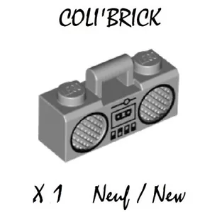Lego 93221pb03 - 1x Minifig utensil Radio Boom Box - L. B. Gray - New Neuf - Bild 1 von 1