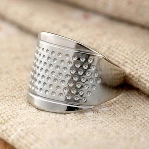 3X Thimble Sewing Quilting Metal Thimble Ring DIY Leather Craft Finger Protector - Picture 1 of 10