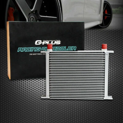 Universal 28 filas AN10 aluminio transmisión motor enfriador de aceite plateado Foto 1 de 4