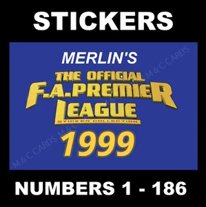 Merlin Premier League 1999 football stickers #1 to 186 - Picture 1 of 170