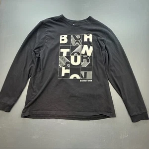 T-shirt Burton manica lunga grafica uomo XXL nera logo moderno snowboard casual - Foto 1 di 7