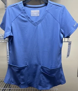 Skechers by Barco Women's Light Blue Vitality V-Neck Scrub Top Size Small New - Picture 1 of 10
