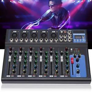 Professional 7 Channels Line Live Mixer BT USB Studio Audio Sound Mixing Console - Picture 1 of 16