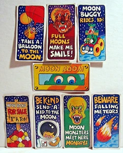 8 pegatinas de juguete para máquina expendedora Old Moon Monster - Imagen 1 de 1