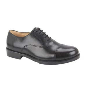 Cadet Parade Shoe Size 3-12 Capped Oxford Black Leather Office Uniform M490A - Picture 1 of 2