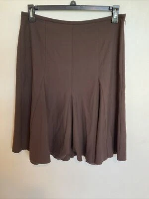 Falda Karen Kane Lifestyle Marrón Talla 8 Paneles Cremallera Oculta Hecha en EE. UU. Acampanada Foto 1 de 3