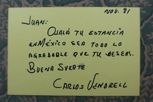Carlos Vendrell - MEXICAN CINEMA - El asesino enmascarado - Autographed 1981 - Picture 1 of 2