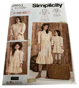 Simplicity Sewing Pattern S9653 The Prairie Dress Mother Daughter Girls Misses - Picture 1 of 7