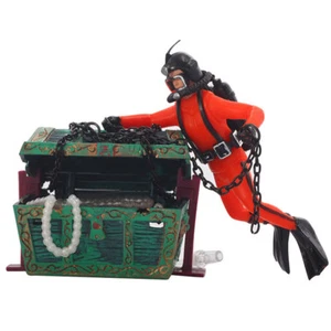 Decorazione acquario SUB tuta arancione immersione subacquea galleggiante TESORO - Foto 1 di 4