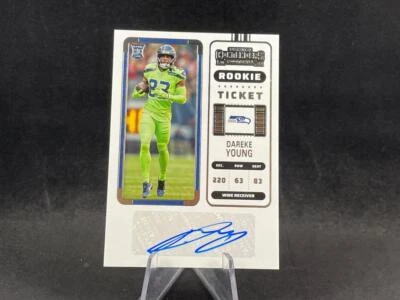 2022 PANINI CONTENDERS DAREKE YOUNG #255 ROOKIE TICKET AUTO SEATTLE SEAHAWKS RC - Image 1 of 2