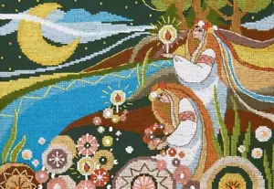 Hágalo usted mismo Kit de punto de cruz contado "Noche Kupala" 9,6x6,7 pulgadas / 24,5x17,0 cm - Imagen 1 de 3