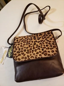 Borsa a tracolla vintage Cee Klein in pelle bambino leopardata nuova - Foto 1 di 9