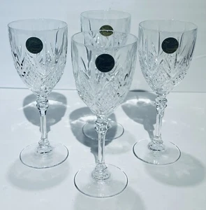 Set of 4 Vtg Cristal D’Arques Durand Fontenay Water Goblets Clear Crystal Cut - Picture 1 of 5