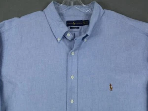 Ralph Lauren Shirt Mens 3XB Blue Denim Chambray Long Sleeve Cotton Flesh Pony - Picture 1 of 8
