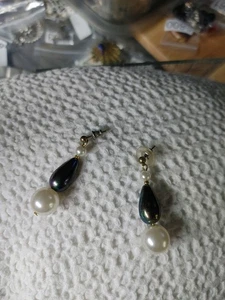 Vintage Hämatit Ohrringe Perle Damen Posten baumeln 1 1/2" - Bild 1 von 7