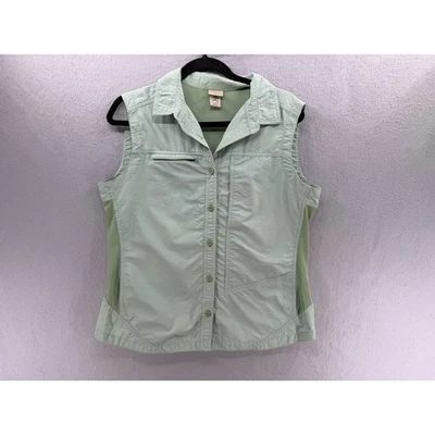 L.L.Bean Top Womens Size L Vented Sleeveless Shirt Hiking Fishing Utility FLAW - Image 1 of 4