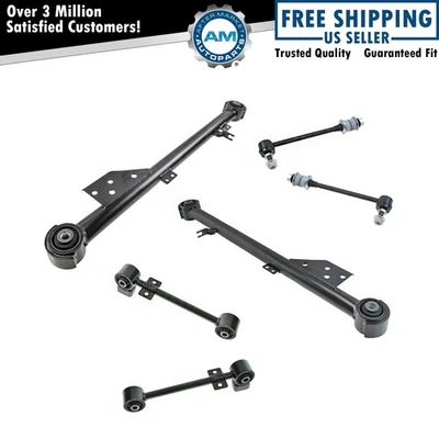 Rear Upper Lower Trailing Control Arm Sway Bar Link Suspension Kit Set 6pc - Image 1 of 4