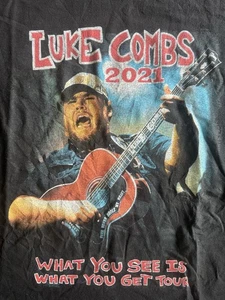 Luke Combs 2021 What You See Is What You Get Band Graphic T Shirt Size L - Picture 1 of 7