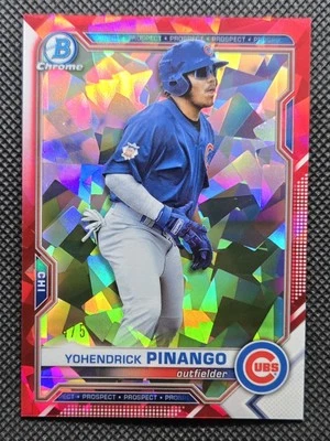 2021 Bowman Chrome Sapphire Yohendrick Pinango Red Refractor /5 #BDC-25 JAYS - Image 1 of 2