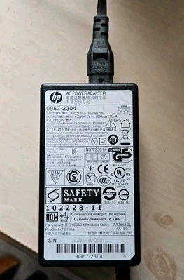 Genuine HP OfficeJet 6600 6700 7520 7612 Printer AC Power Adapter Cord 0957-2304 - Image 1 of 4