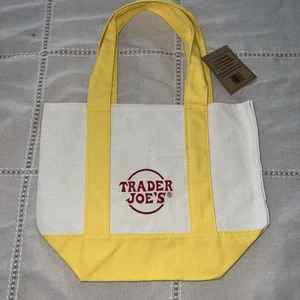 Trader Joe's Mini Yellow Canvas Tote Bags 2024 Limited Edition - Picture 1 of 1