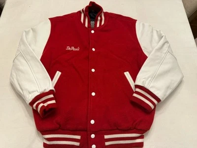 CHAQUETA UNIVERSITARIA VINTAGE STEWART & STRAUSS Letterman’s gancho rojo fútbol y lucha libre Foto 1 de 4