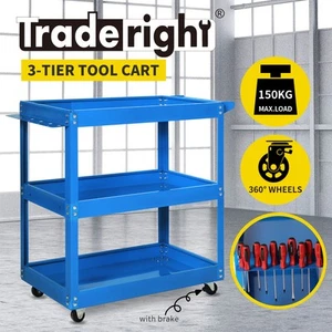 Traderight Tool Cart Trolley Toolbox Workshop Garage Storage Organizer Steel BL - Picture 1 of 11