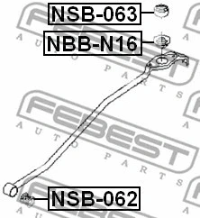 FEBEST 2001-2005 Nissan Almera bucha engrenagem haste de câmbio NSB-063 - Imagem 1 de 2