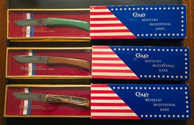 Case& Sons. 3 Kentucky Bicentennial Knives G137, P137 SS, 5137 SS STILL SEALED - Image 1 of 4