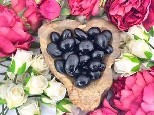 Black tourmaline tumble stone - tumbled black tourmaline stone - black - Picture 1 of 10