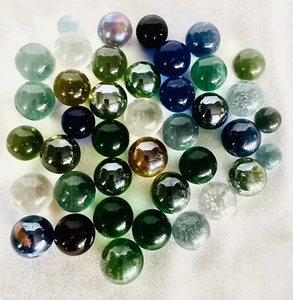 40 Toy Clear Transparent Multicolured Glass Marbles - Picture 1 of 9