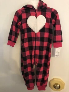 CARTER'S PAJAMA 1 PIECE FOOTLESS PAJAMA SLEEPER 18 MONTHS VALENTINE OUTFIT NWT - Picture 1 of 3