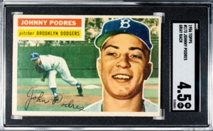1956 TOPPS JOHNNY PODRES SGC 4.5 GRAY BACK BROOKLYN DODGERS - Picture 1 of 2