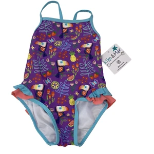 New Kiko & Max Infant Girls One-Piece Swimsuit Size 24M purple toucan print - Picture 1 of 9