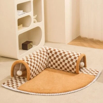 Cats Play Tunnel Puppies Kittens Cute Plush Sponge Beds Cats Portable House - Image 1 of 4