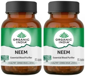 Organic India NEEM Capsules 60cap (Pack of 2) Essential Herbal Blood Purifier - Picture 1 of 7