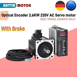 【DE】220V AC Servo Motor Driver CNC Kit 2.6KW 10Nm 17Bit Optical Encoder No Brake - Picture 1 of 7